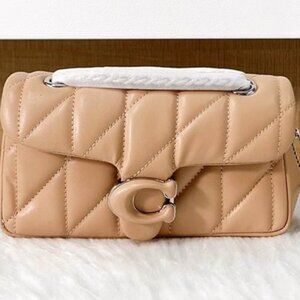 Quilted Leather Shoulder Bag – Nude Beige